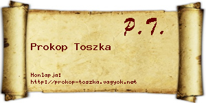 Prokop Toszka névjegykártya